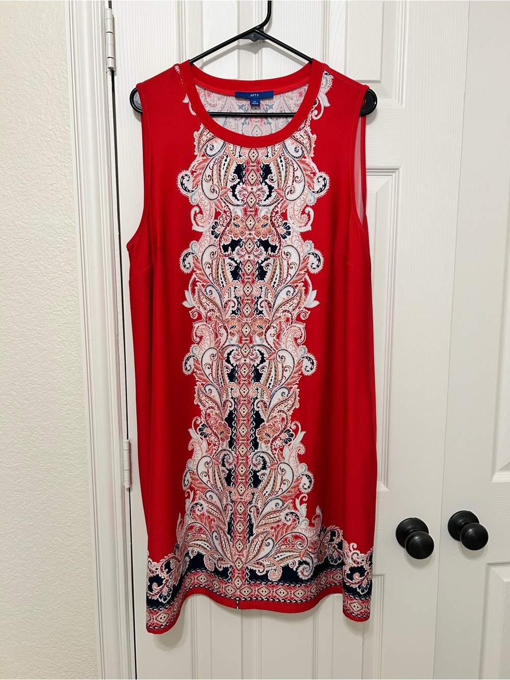Apt. 9 Red Paisley Sleeveless dress size XL casual summer comfy vacaction